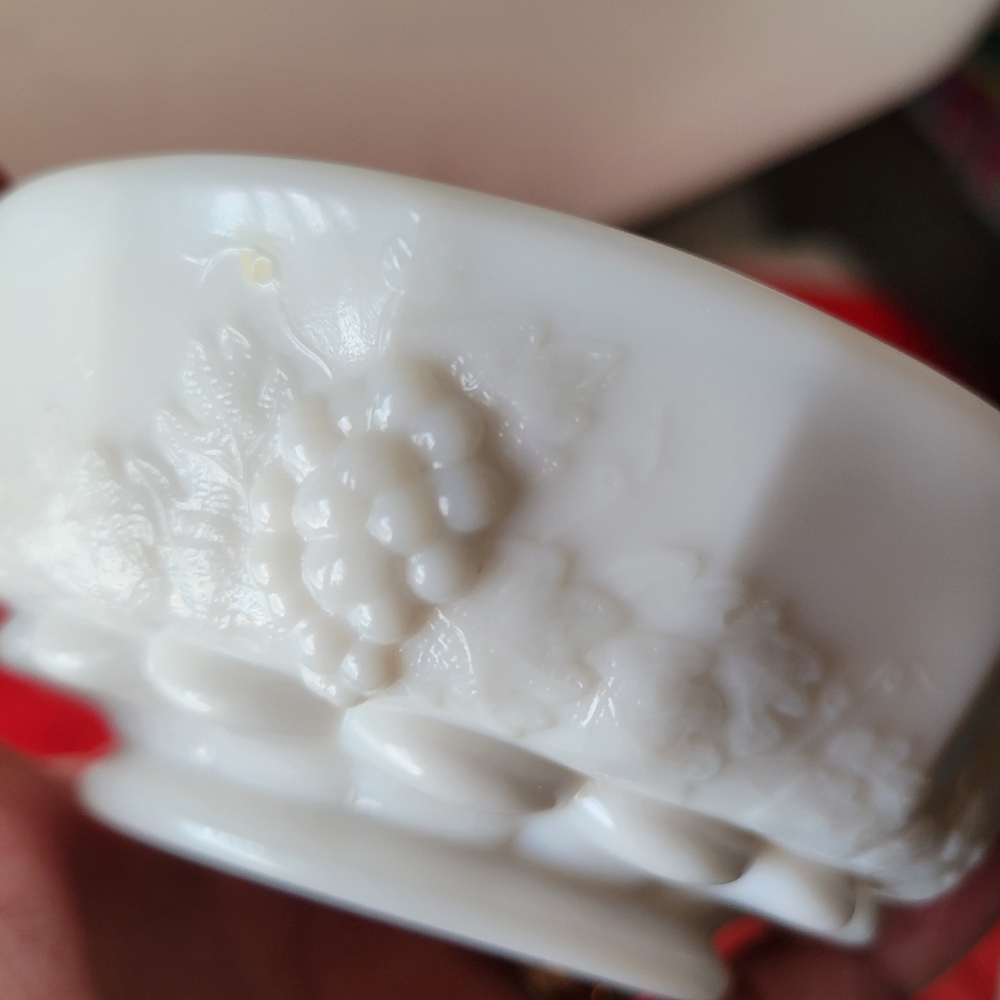 Vintage Westmoreland Milk Glass Small Fruit Bowl ~ Small Compote ~ 1960s ~